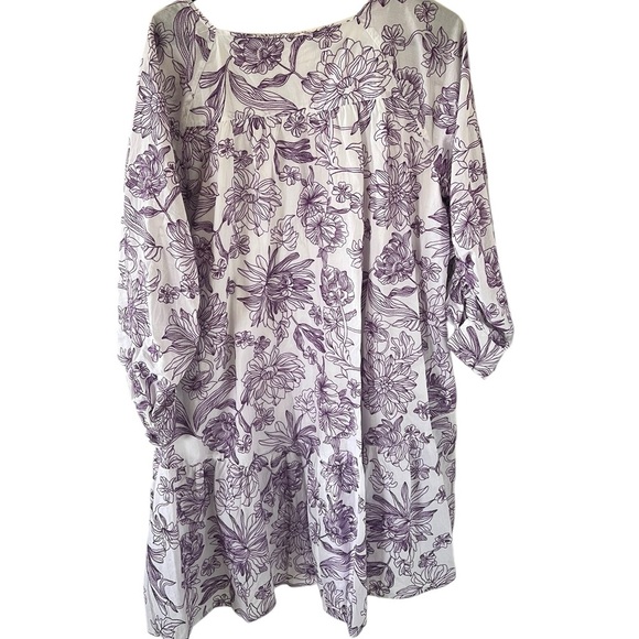 Happy X Nature Poplin Cottagecore Purple Floral Dress - Picture 7 of 8